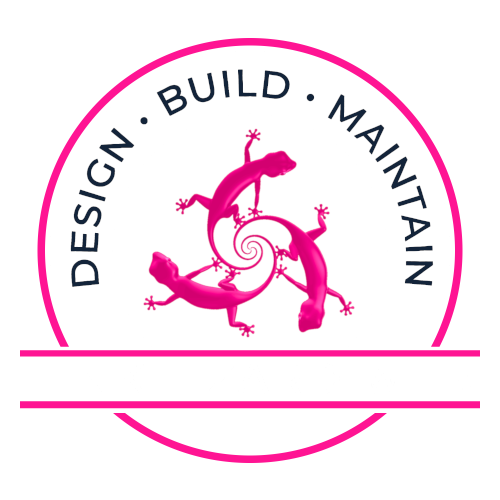 This is the white logo used for Pink Lizard Web, A Phoenix Web Design Company